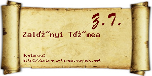 Zalányi Tímea névjegykártya