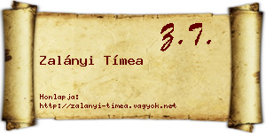 Zalányi Tímea névjegykártya